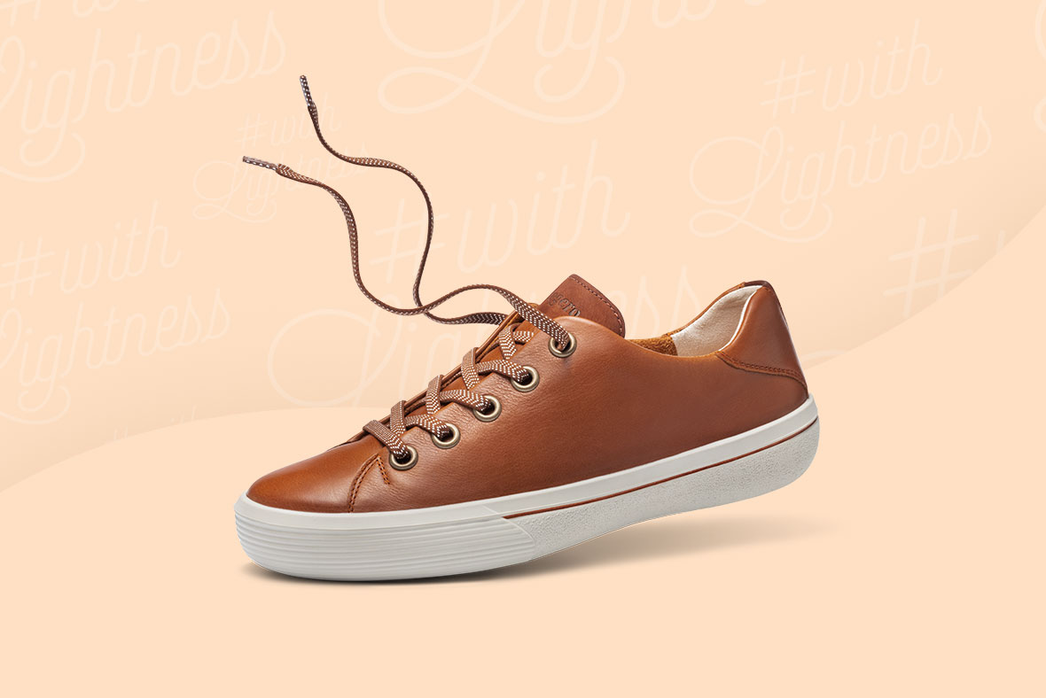 legero FRESH women sneaker low with lacing - Material: nappa leather- Color: brown