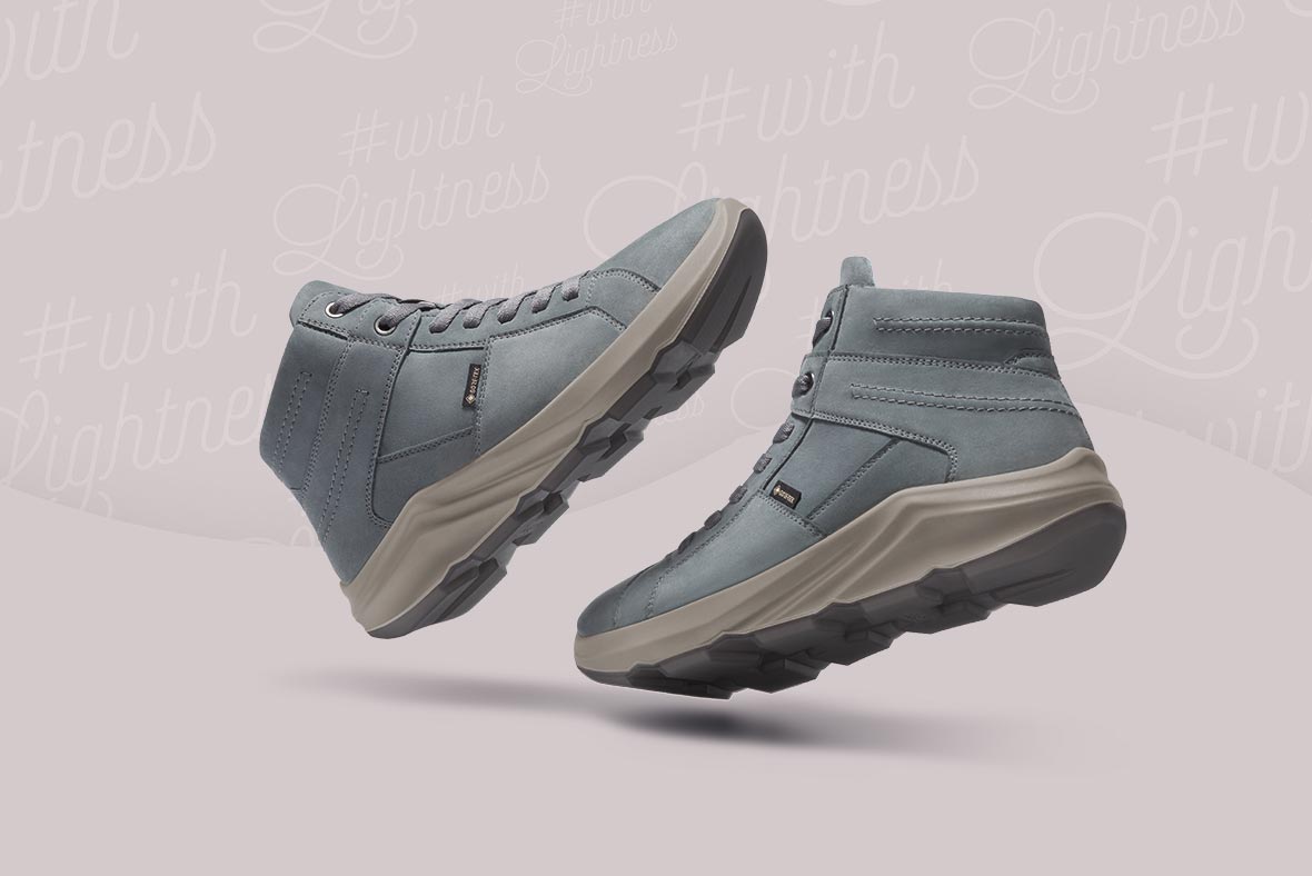 legero Woman BLISS Sneakers high with zip - Material: Nubuck leather - Color: Castlerock