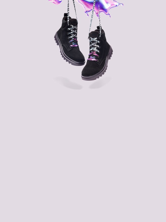 superfit Mädchen ABBY NOVA Boots mit Reißverschluss/Schnürung - Farbe: Schwarz - Material: Veloursleder