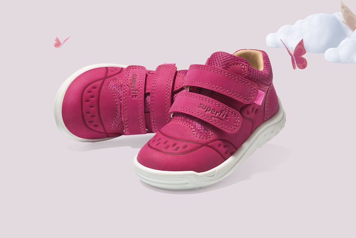 superfit Mädchen WHALEY Sneaker high mit Klettverschluss - Material: Veloursleder - Farbe: Rot/Rosa