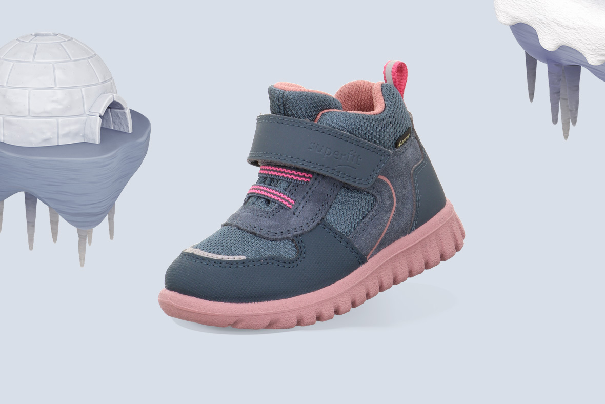 superfit Mädchen SPORT7 MINI Sneaker high mit Klettverschluss - Material: Synthetik - Farbe: Blau/Rosa