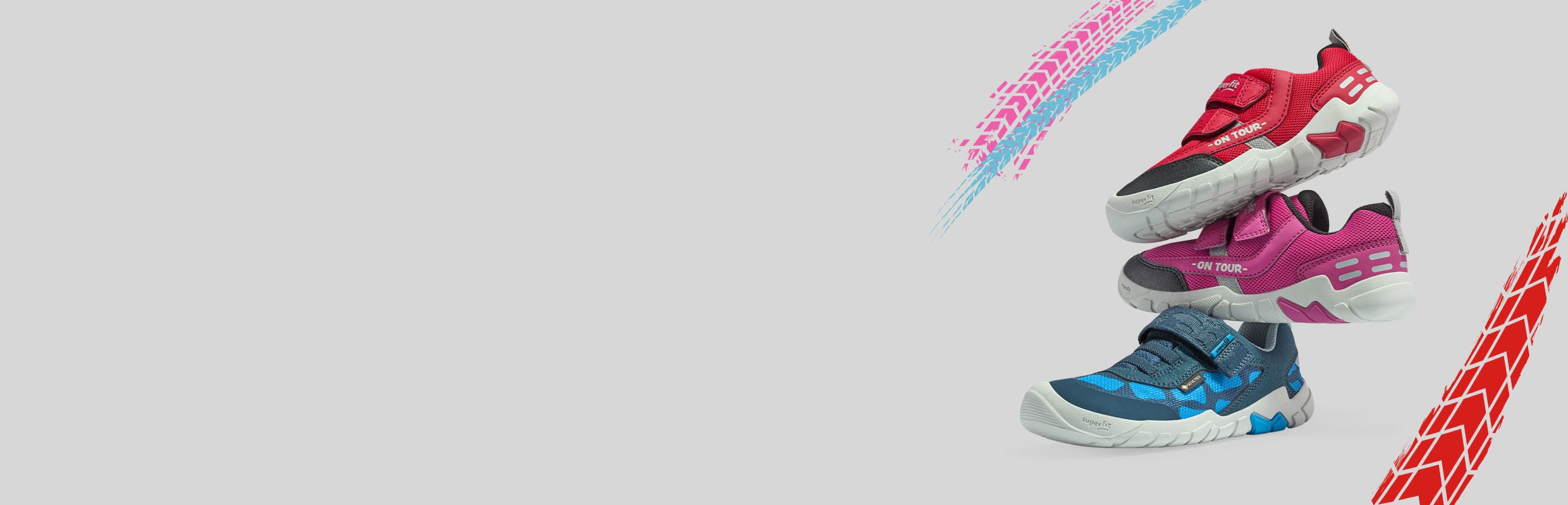 superfit sneakers – boys' TRACE low sneaker red and blue, girls' TRACE low sneaker red