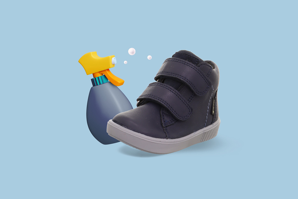 superfit Kinderschuh mit Imprägnierspray – Anleitung zum Schutz von Kinderschuhen vor Feuchtigkeit und Schmutz