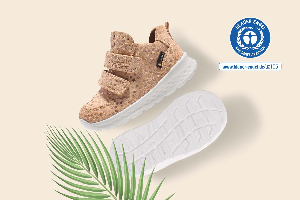 superfit Mädchen, Jungen BREEZE Sneaker high mit Klettverschluss - Farbe: Beige - Material: Effektleder