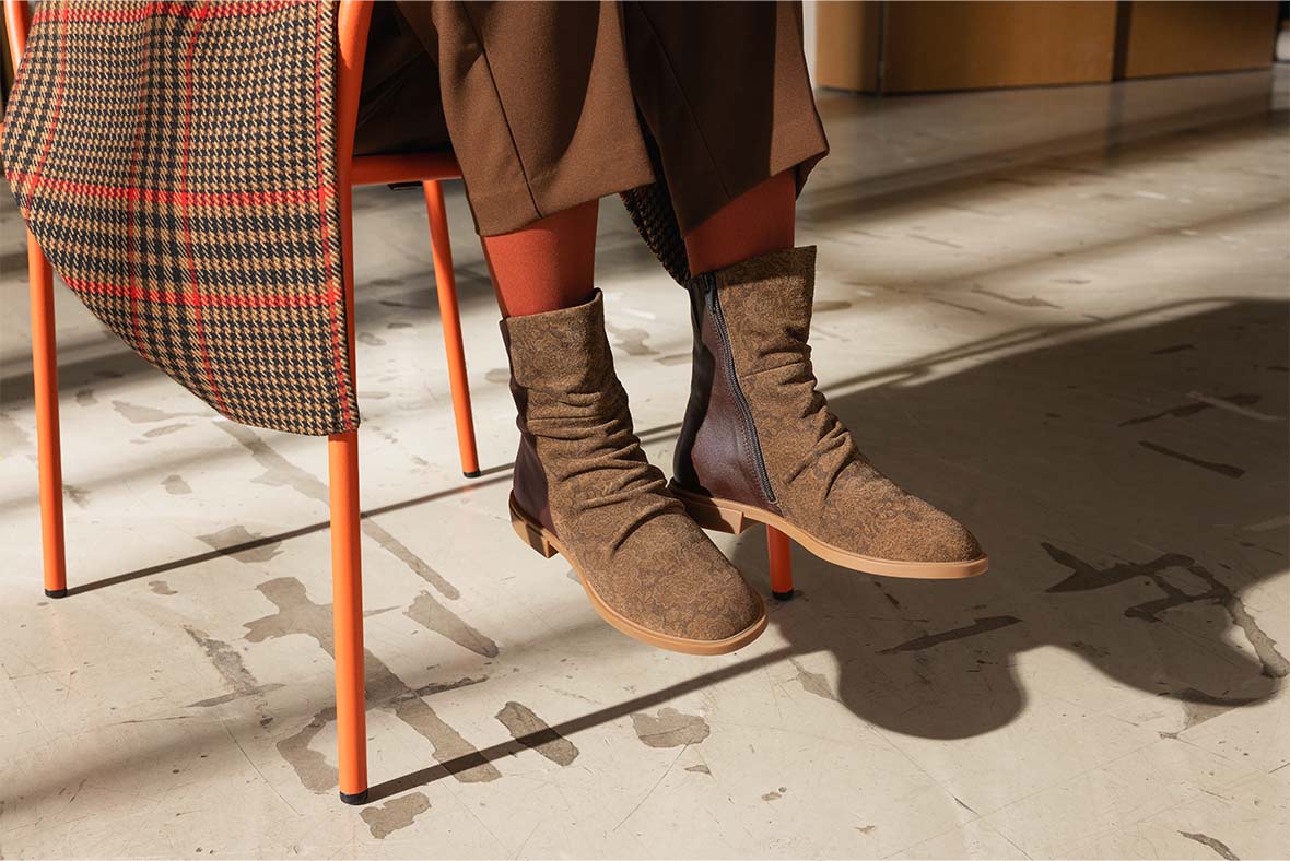 Think! Woman NINA Ankle boot with Zip - Colour: Brown - Material: Leather combination