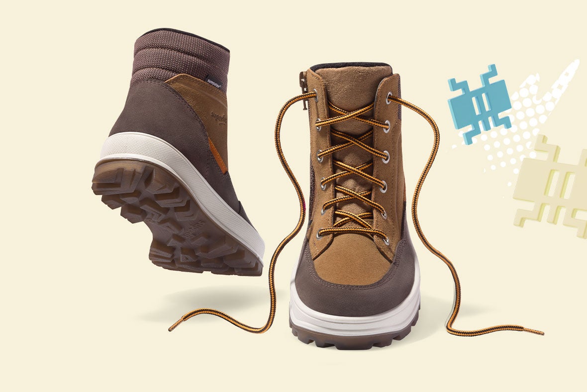 superfit Jungen TEDD Boots mit Reißverschluss/Schnürung - Farbe: Braun - Material: Veloursleder
