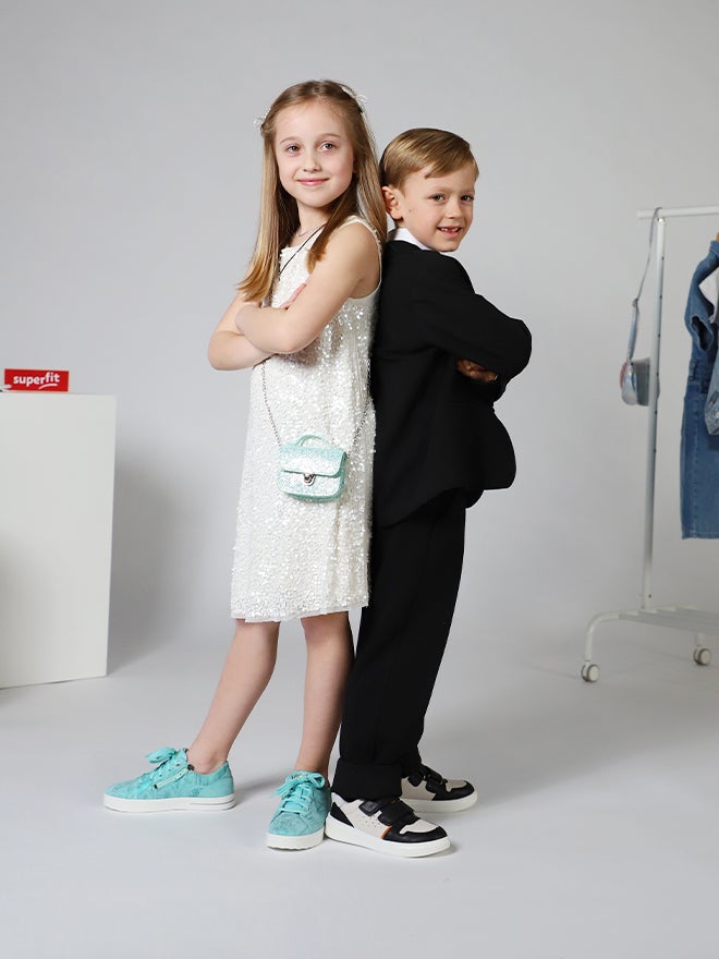 superfit Girls STELLA Sneakers low with Zip/Lacing - Colour: Green, superfit COSMO Boys Sneakers low with Velcro Fastener - Color: Multi Colour