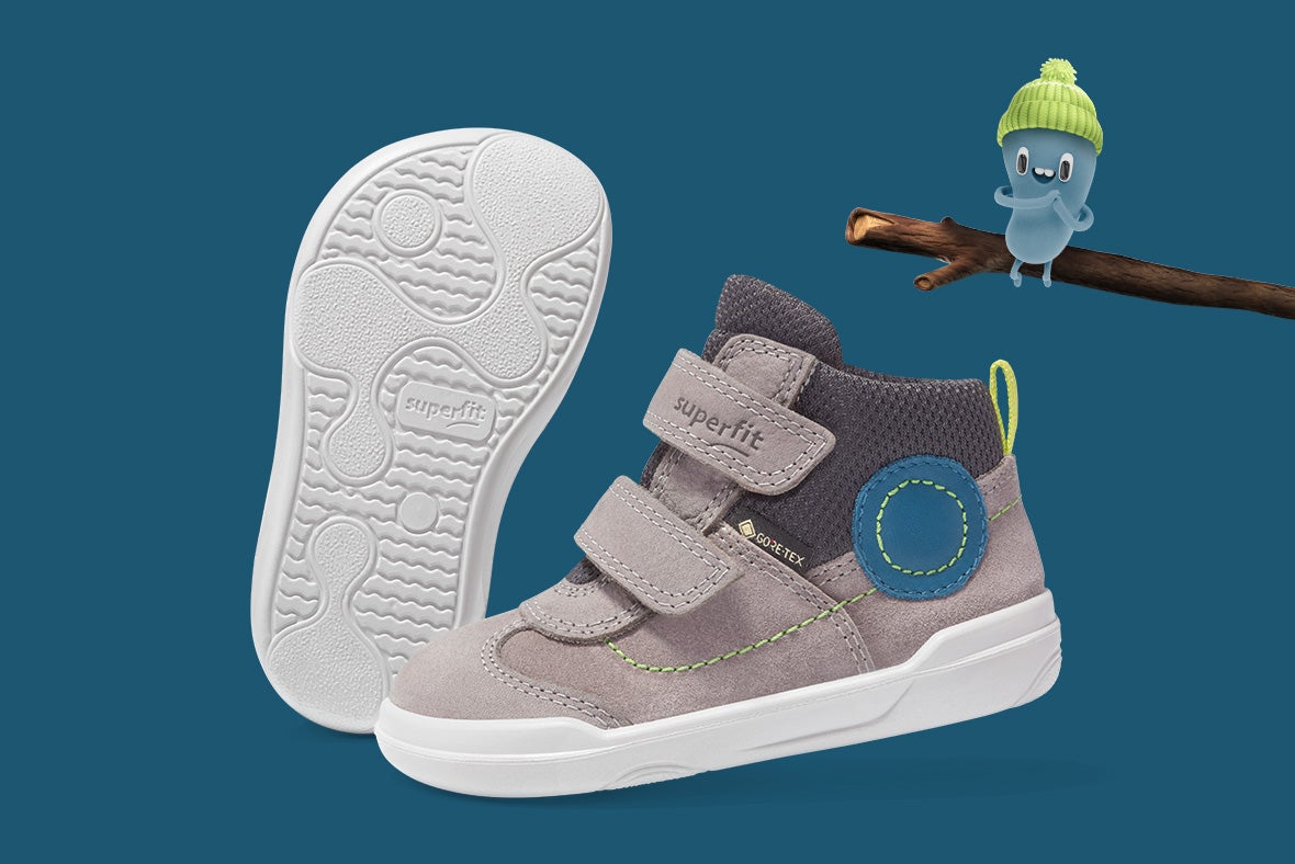 superfit Mädchen, Jungen SUPERFREE Sneaker high mit Klettverschluss - Material: Nubukleder - Farbe: Grau