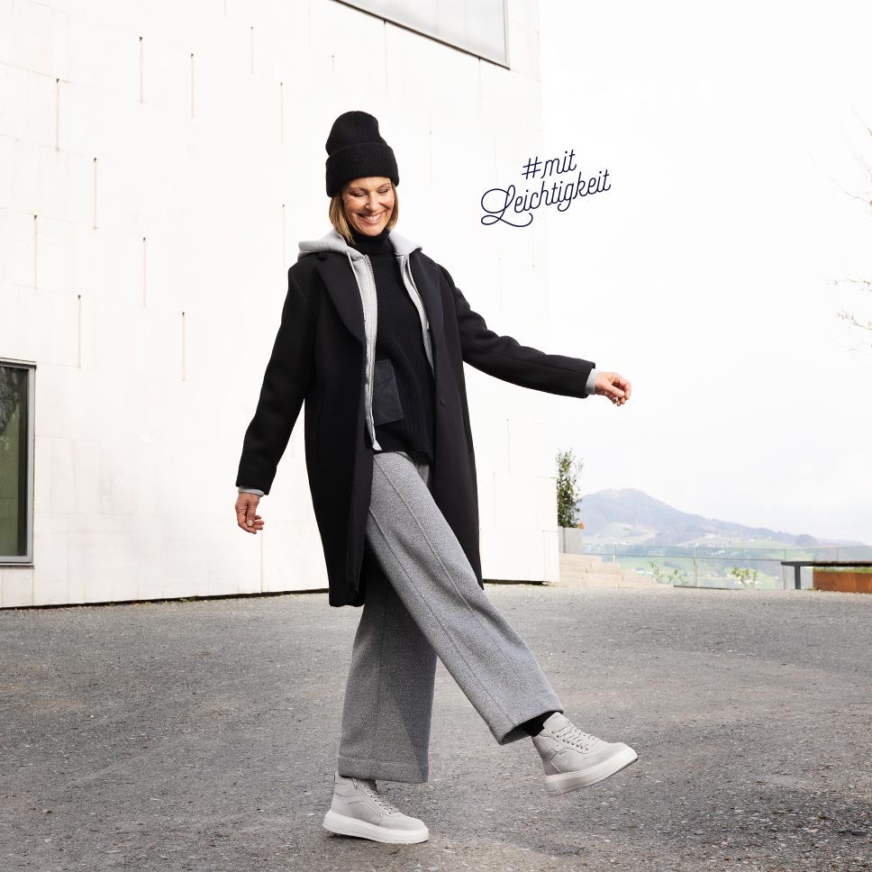 legero Damen WONDER Sneaker high mit Reißverschluss/Schnürung - Material: Veloursleder - Farbe: Grau