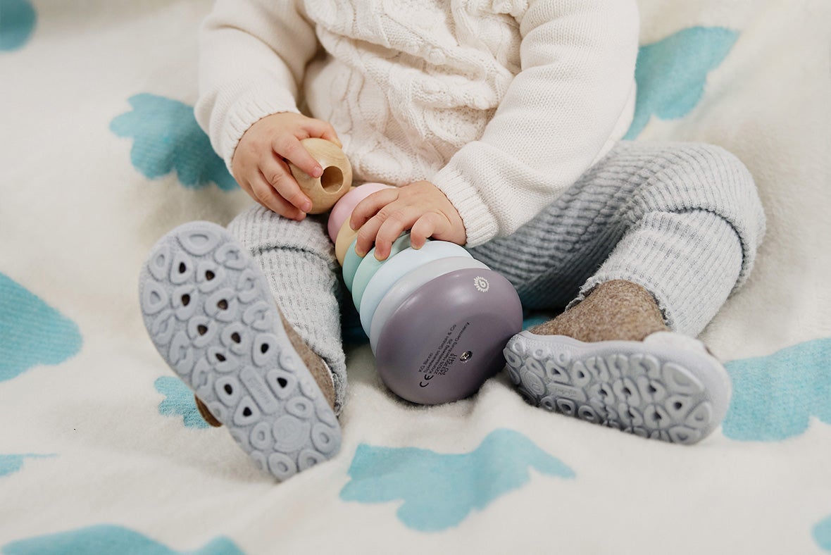 superfit Girls, Boys HAPPY OCTI Slipper  with Velcro Fastener - Material: Felt - Colour: Beige