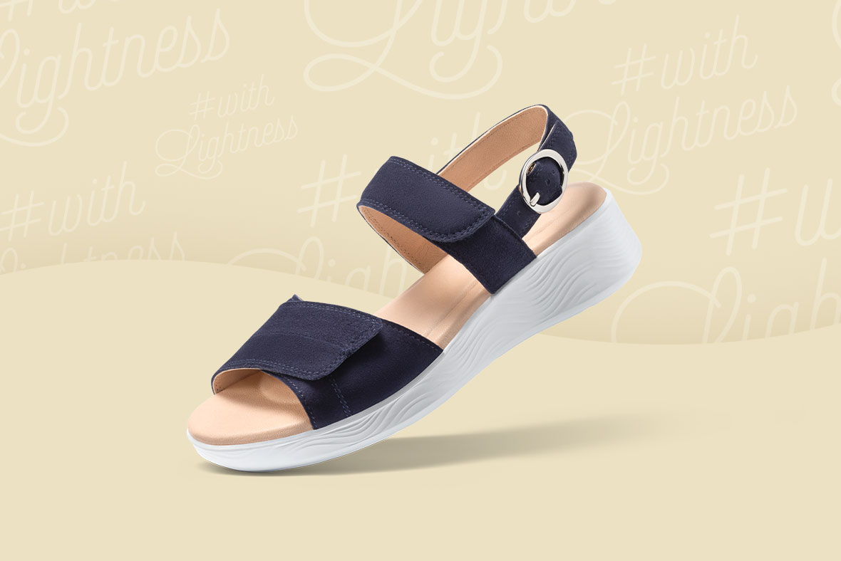 legero SWING women sandal with buckle  - Material: suede - Color: blue