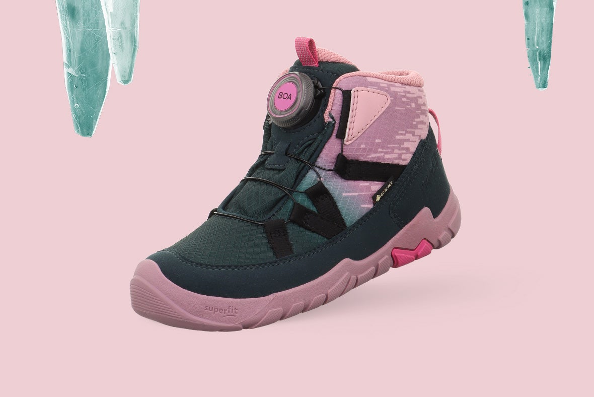 superfit Mädchen TRACE Sneaker high mit BOA® Drehverschluss - Material: Textil - Farbe: Grün