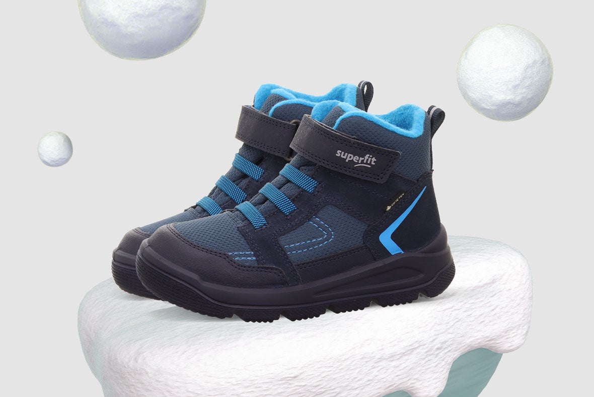 superfit Mädchen, Jungen MARS Boots mit Klett/Elastikschnürung - Farbe: Blau - Material: Veloursleder