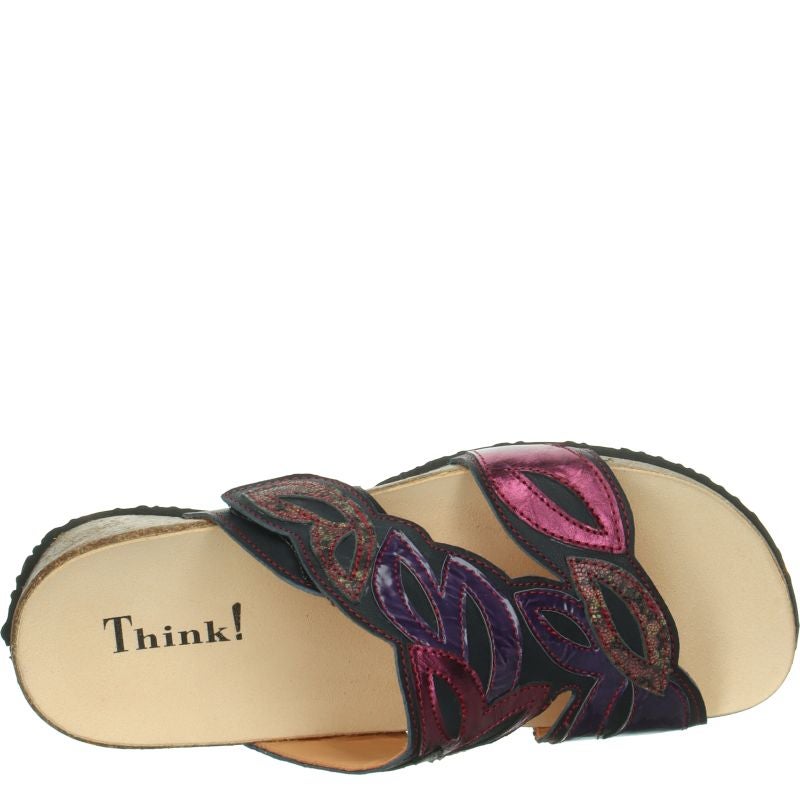 Think! MIZZI Damen Pantolette - Material: Leder in Blau