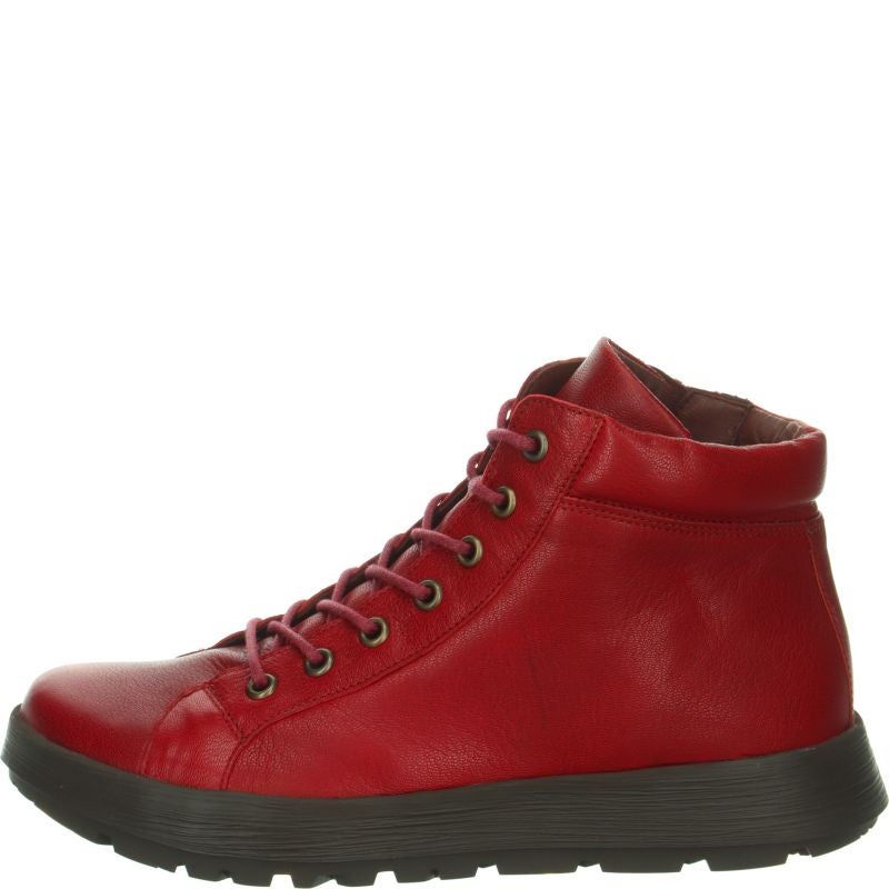 Think COMODA Woman Ankle boot - Material: Leather in Red
