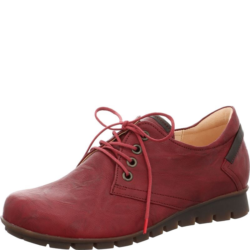 Think MENSCHA Woman Lace up shoe - Material: Leather in Red