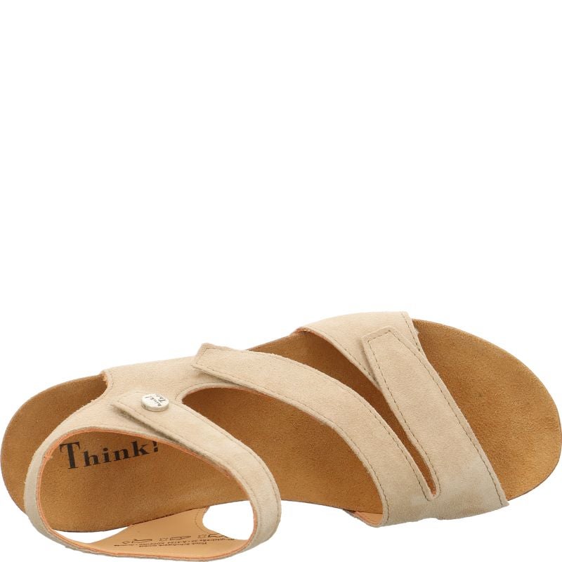 Think DUMIA Strap sandal - Material: Leather in Beige