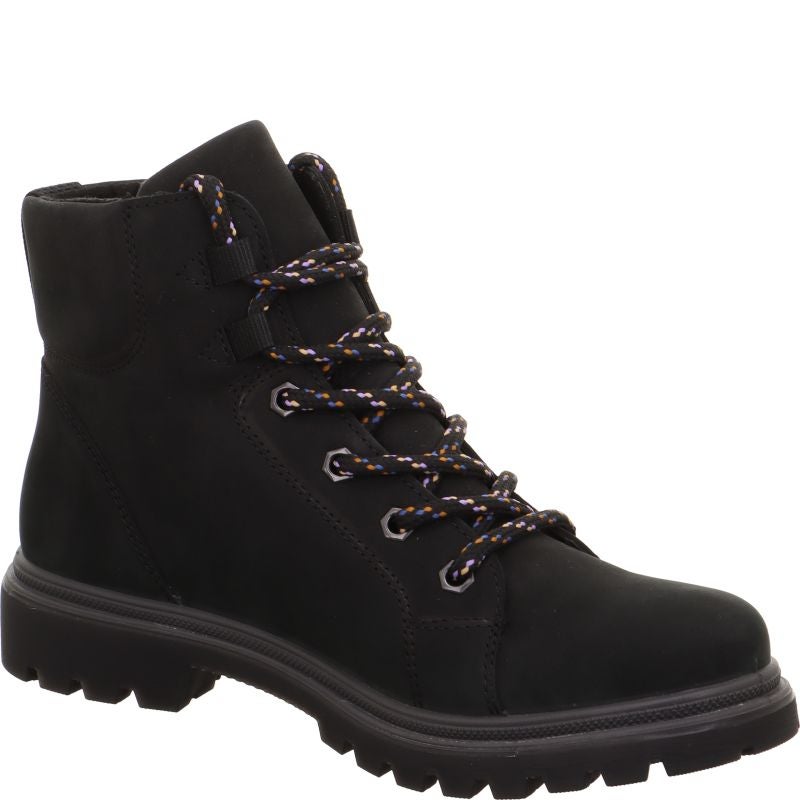 Legero MONTA Damen Schnürboots - Material: Leder in Schwarz