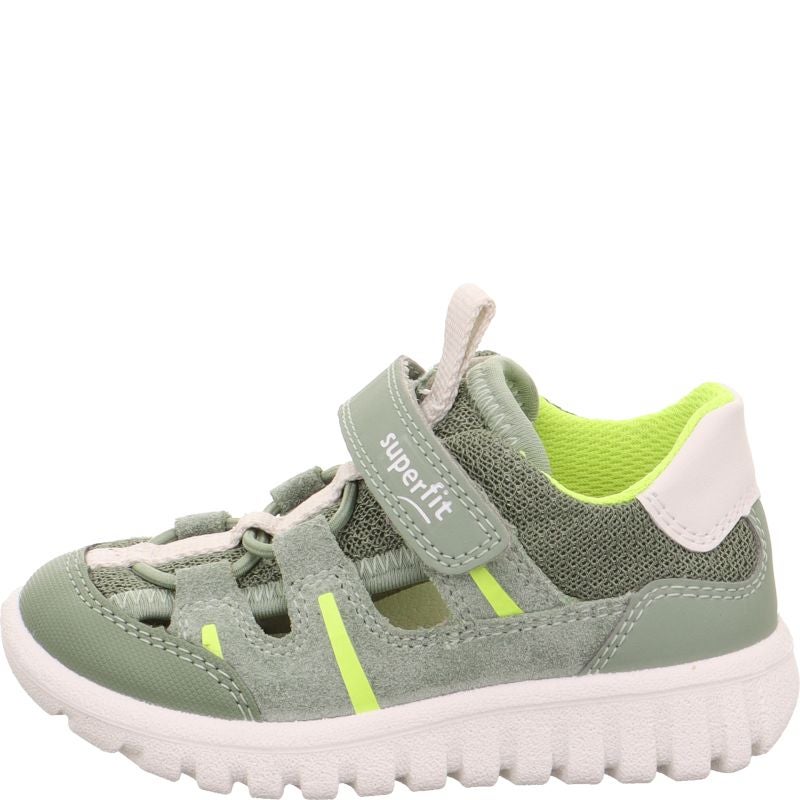 Superfit SPORT7 MINI Jungen Sneaker low - Material: Leder/Sonstiges Material/Textil in Grün