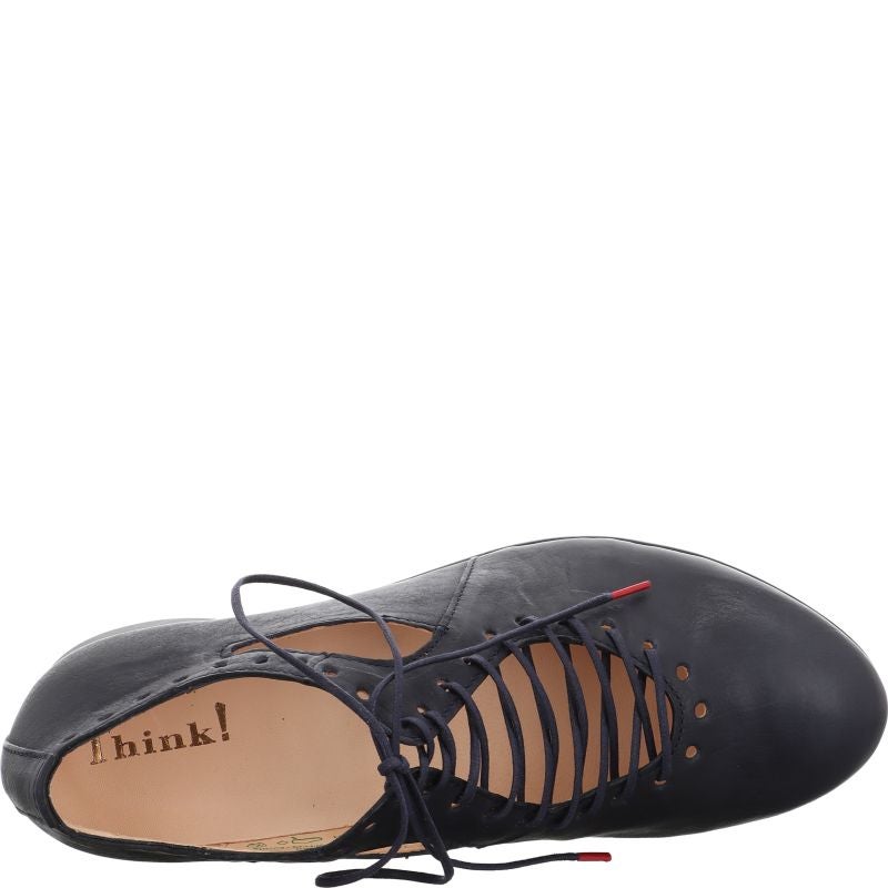 Think GUAD2 Woman Lace up shoe - Material: Leather in Blue