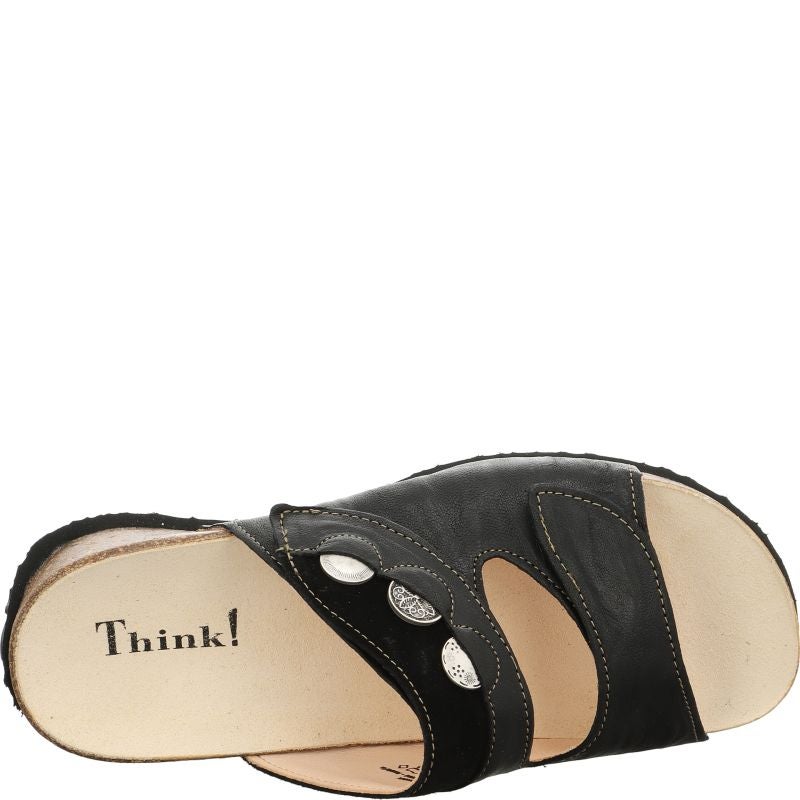 Think MIZZI DAMEN Woman Mules - Material: Leather in Black