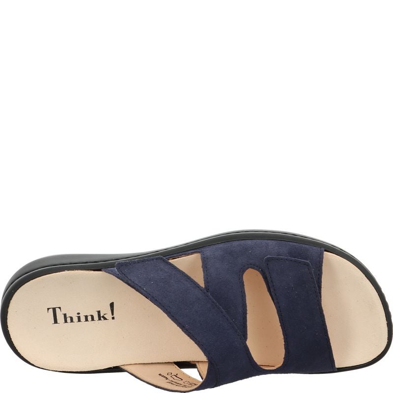 Think! CAMILLA Damen Pantolette - Material: Leder in Blau