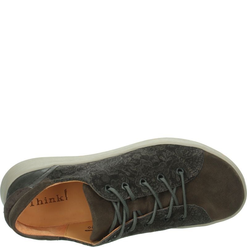 Think! COMODA Damen Schnürschuh - Material: Leder in Grau