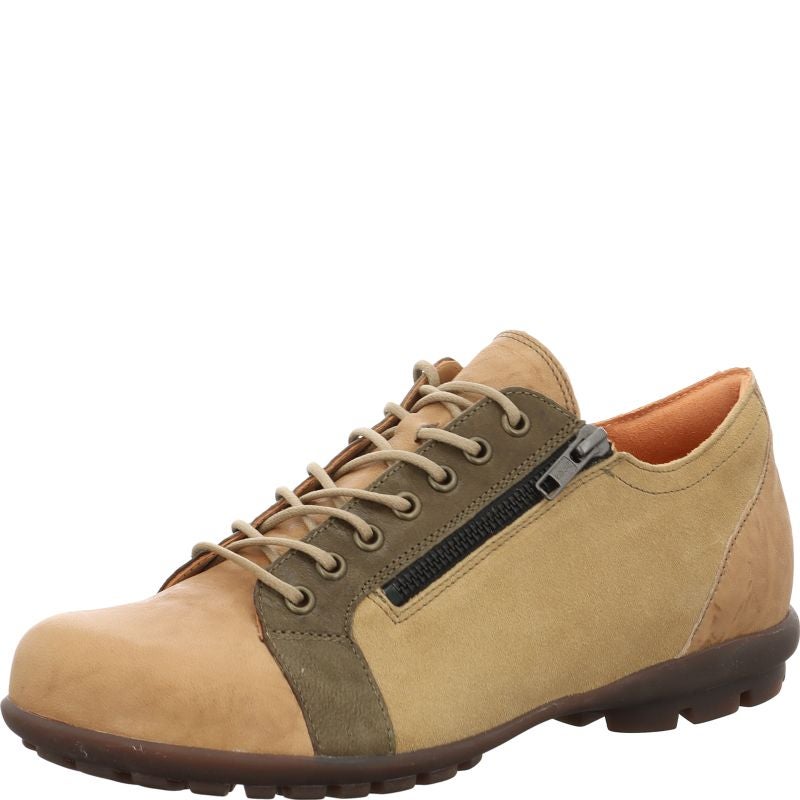 Think KONG HERREN Lace up shoe - Material: Leather in Beige