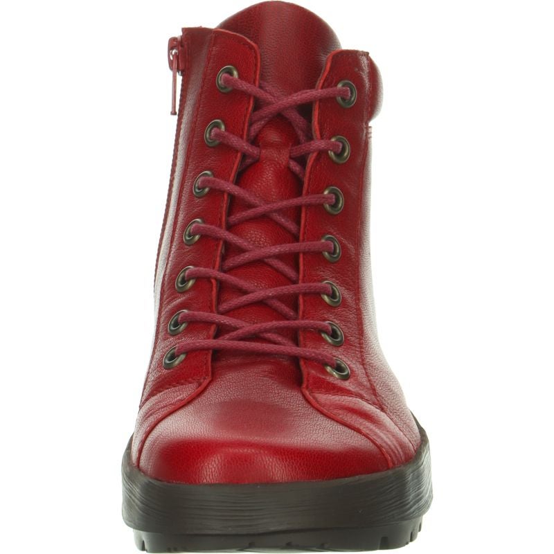 Think COMODA Woman Ankle boot - Material: Leather in Red