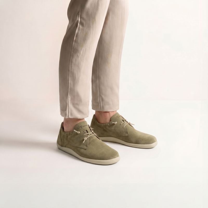 Think HAPPAT Men Sneakers low - Material: Leather in Olive