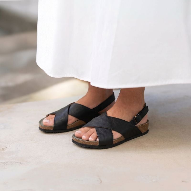 Think JULIA DAMEN Woman Strap sandal - Material: Leather in Black