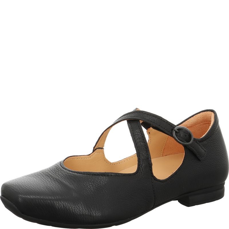 Think! GAUDI Damen Ballerina - Material: Leder in Schwarz