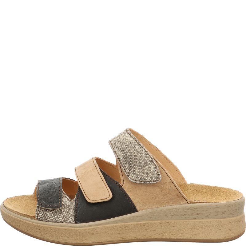 Think! MEGGIE Damen Pantolette - Material: Leder in Grau