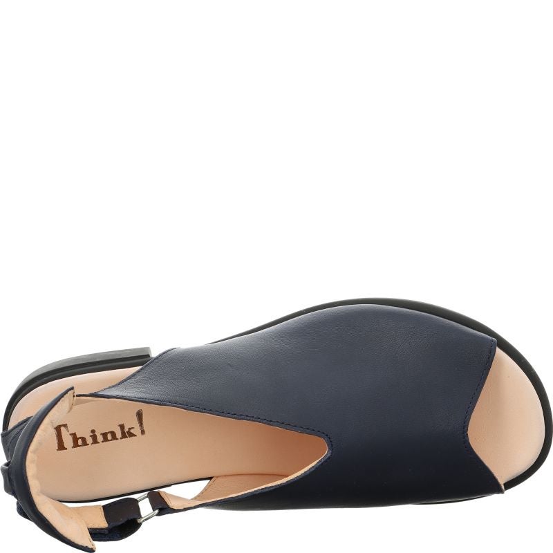 Think KAMAA Woman Strap sandal - Material: Leather in Blue