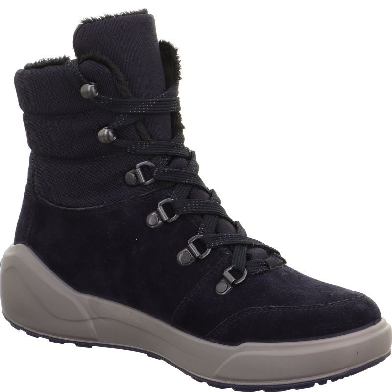 Legero COSY Damen Schnürboots - Material: Leder/Textil in Blau