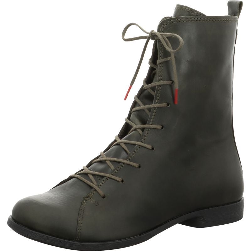 Think AGRAT Woman Ankle boot - Material: Leather in Olive