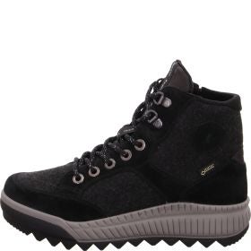 Legero TIRANO Damen Schnürboots - Material: Leder/Textil in Schwarz