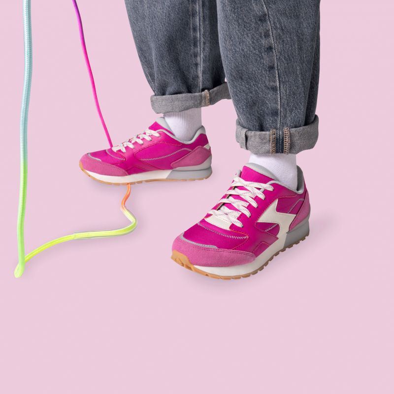 Superfit DASH Sneakers low - Material: Leder/Sonstiges Material/Texti in Pink