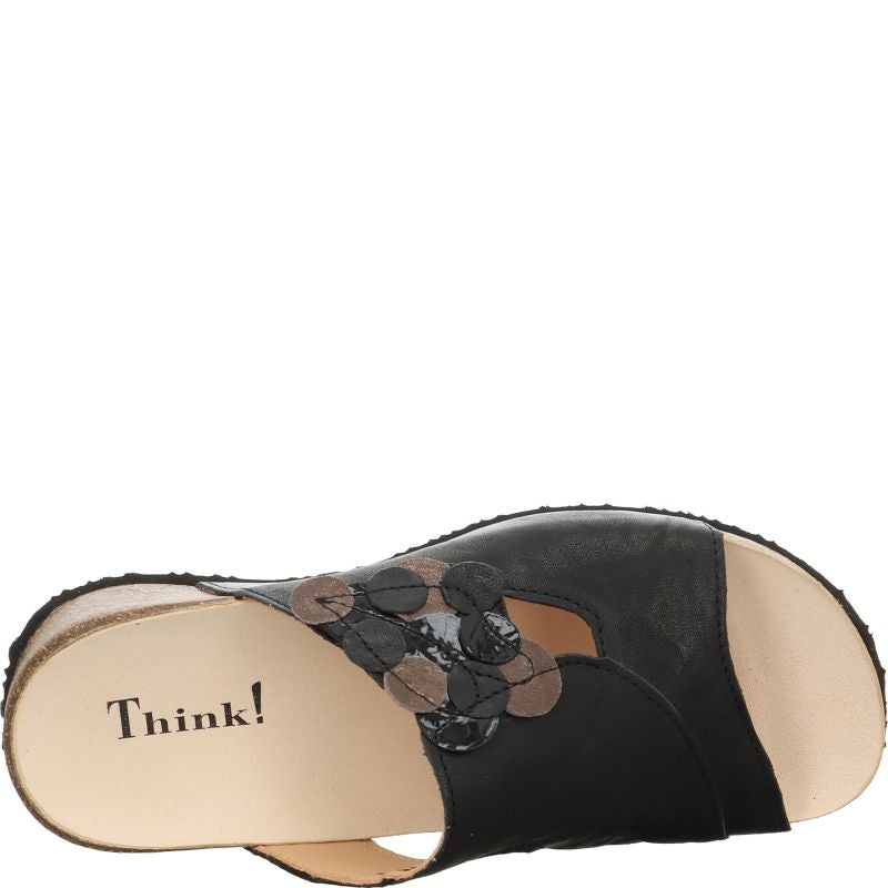 Think! MIZZI Damen Pantolette - Material: Leder in Schwarz
