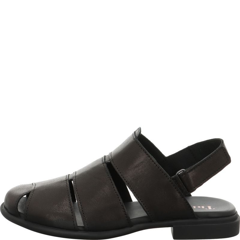 Think! KAMAA Damen Sandale - Material: Leder in Schwarz