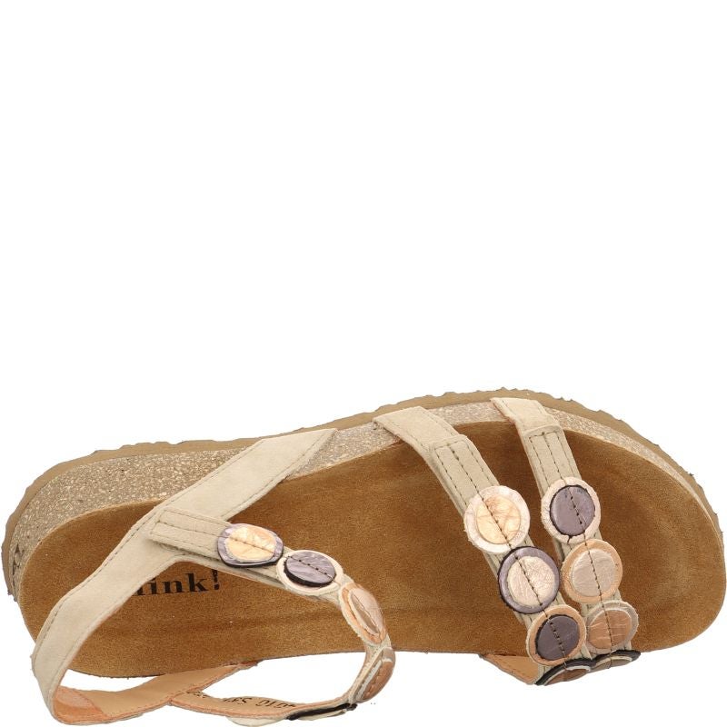 Think KOAK DAMEN Woman Strap sandal - Material: Leather in Beige