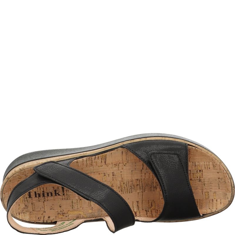 Think MEGGIE Woman Strap sandal - Material: Leather in Black