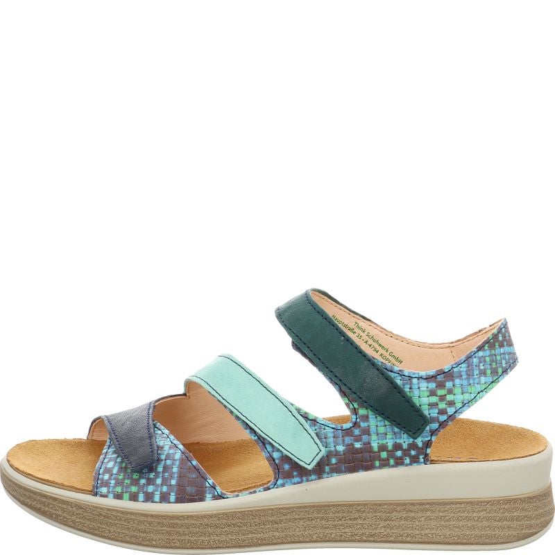 Think MEGGIE Woman Strap sandal - Material: Leather in Multi Colour