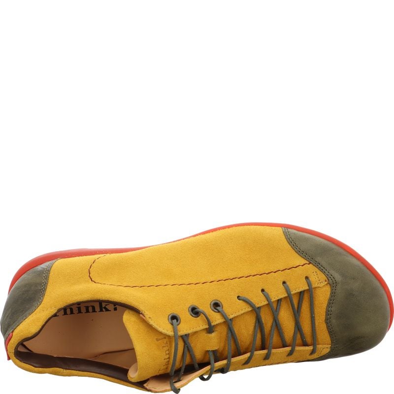 Think KONG HERREN Lace up shoe - Material: Leather in Yellow