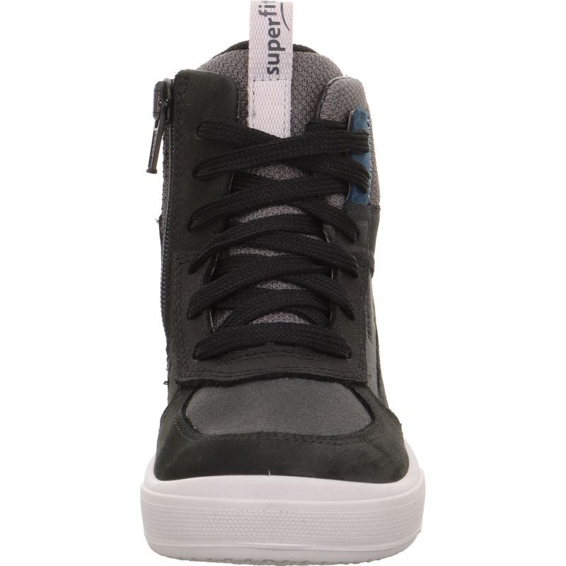 Superfit MAVERICK Jungen Sneaker high - Material: Leder/Sonstiges Material/Textil in Grau