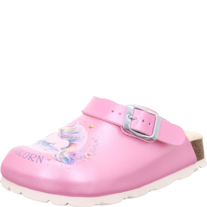 Superfit FUSSBETTPANTOFFEL Girls Clog - Material: Sonstiges Material in Pink