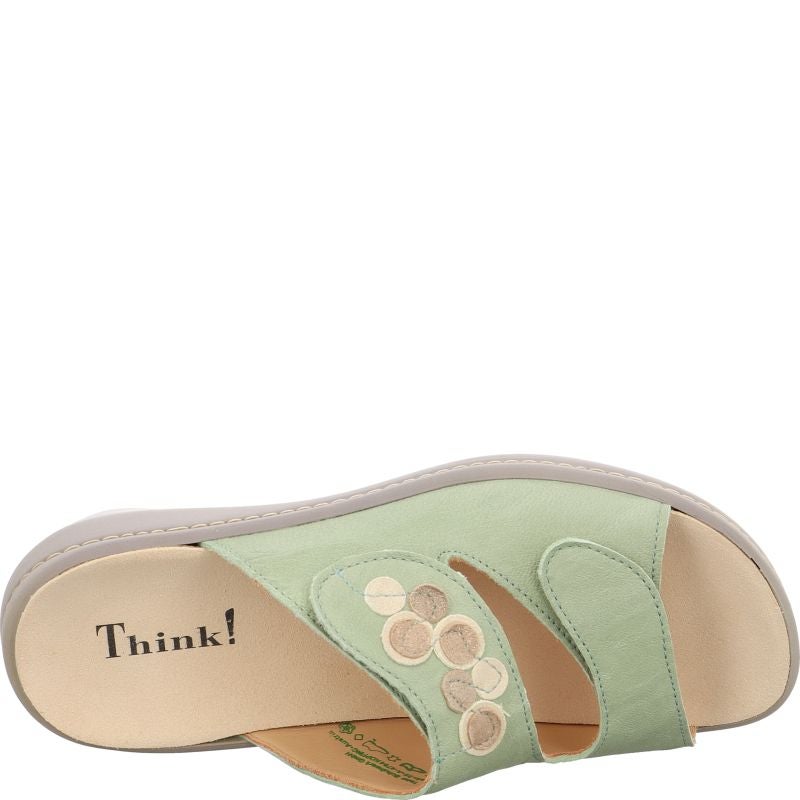 Think! CAMILLA Damen Pantolette - Material: Leder in Grün