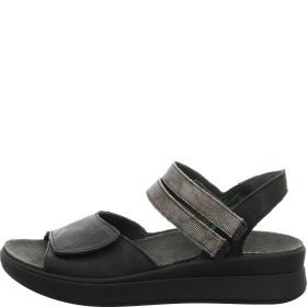 Think! MEGGIE Damen Riemchensandale - Material: Leder in Schwarz