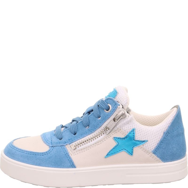 Superfit STELLA Mädchen Sneaker low - Material: Leder/Sonstiges Material/Textil in Blau