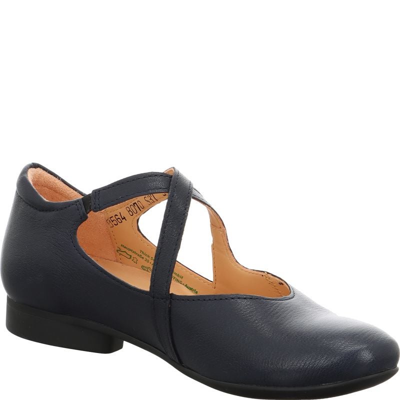 Think GUAD2 Woman Ballerina - Material: Leather in Blue